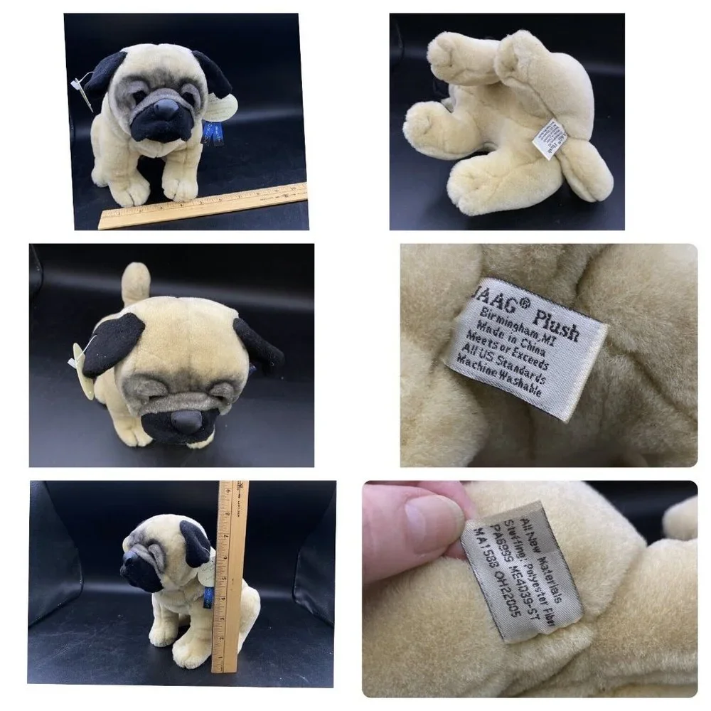 Jaag Pug Puppy Dog Plush Toy 2019 Doggie Tan & Black NWT - Picture 9 of 16
